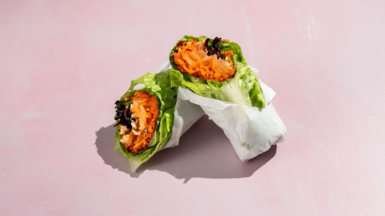 Meal card cover for: CAT Salmon + chilli jam lettuce wrap CAT
