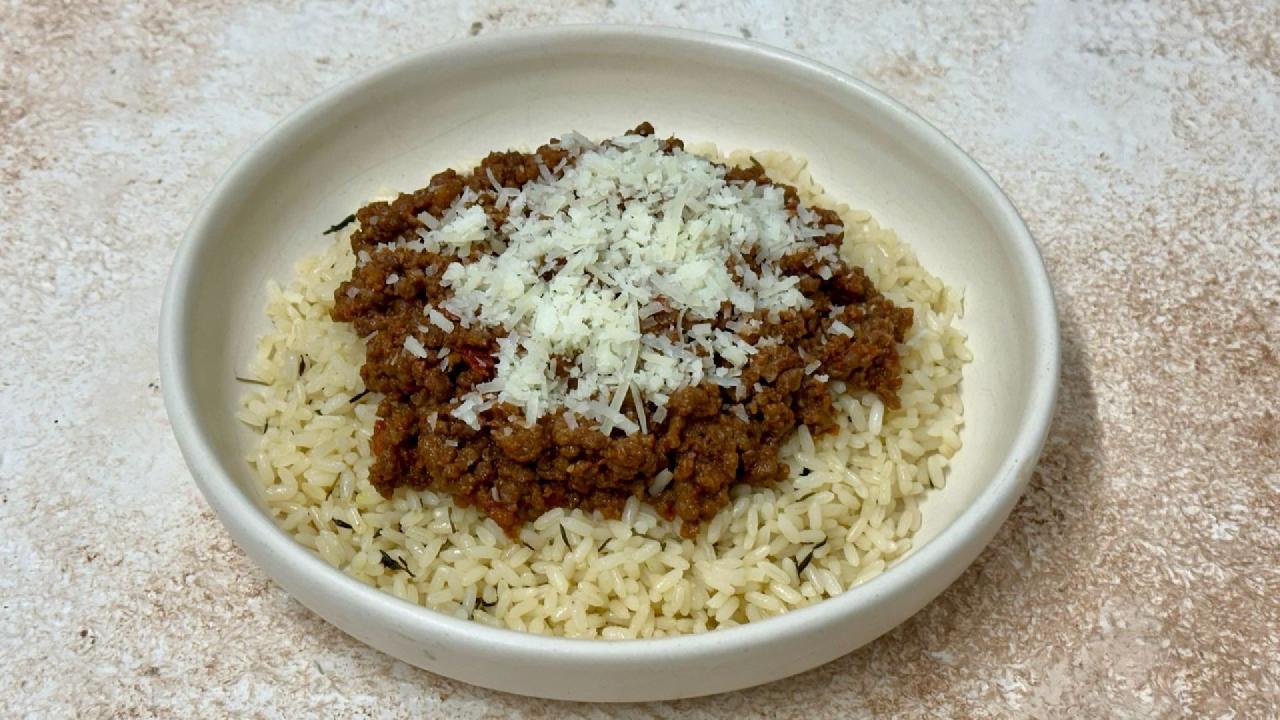Meal card cover for: Beef Ragu Rice Pilaf