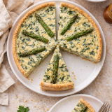 Meal card cover for: Spinach & Asparagus Quiche (8)