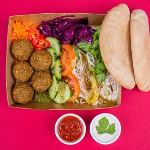 Meal card cover for: Fresh Falafel Box - Regular (VG)
