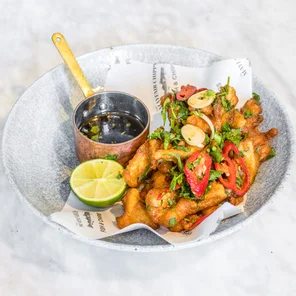 Meal card cover for: Salt & Pepper Squid, Chilli, Lime & Ginger