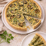 Meal card cover for: Leek & Mushroom Quiche (8)