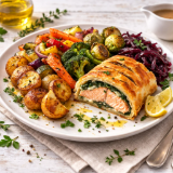 Meal card cover for: Salmon Wellington