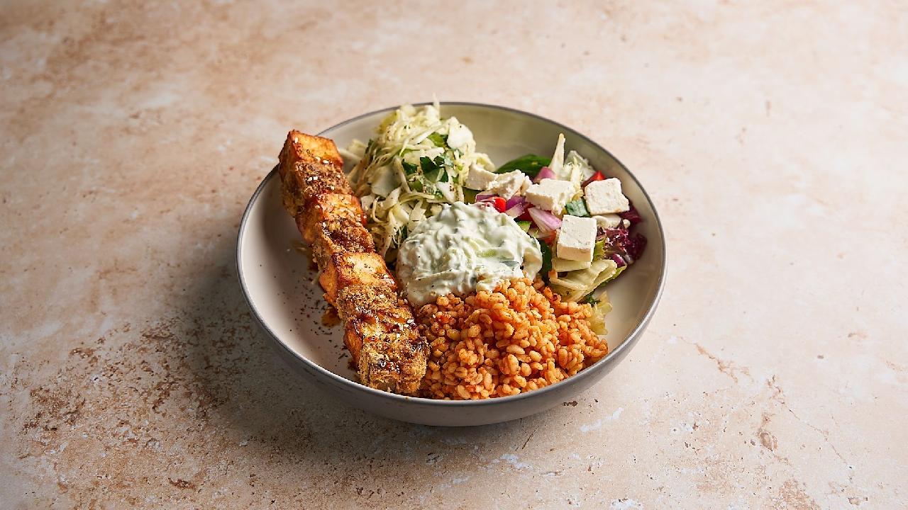 Meal card cover for: Charred Halloumi Bowl