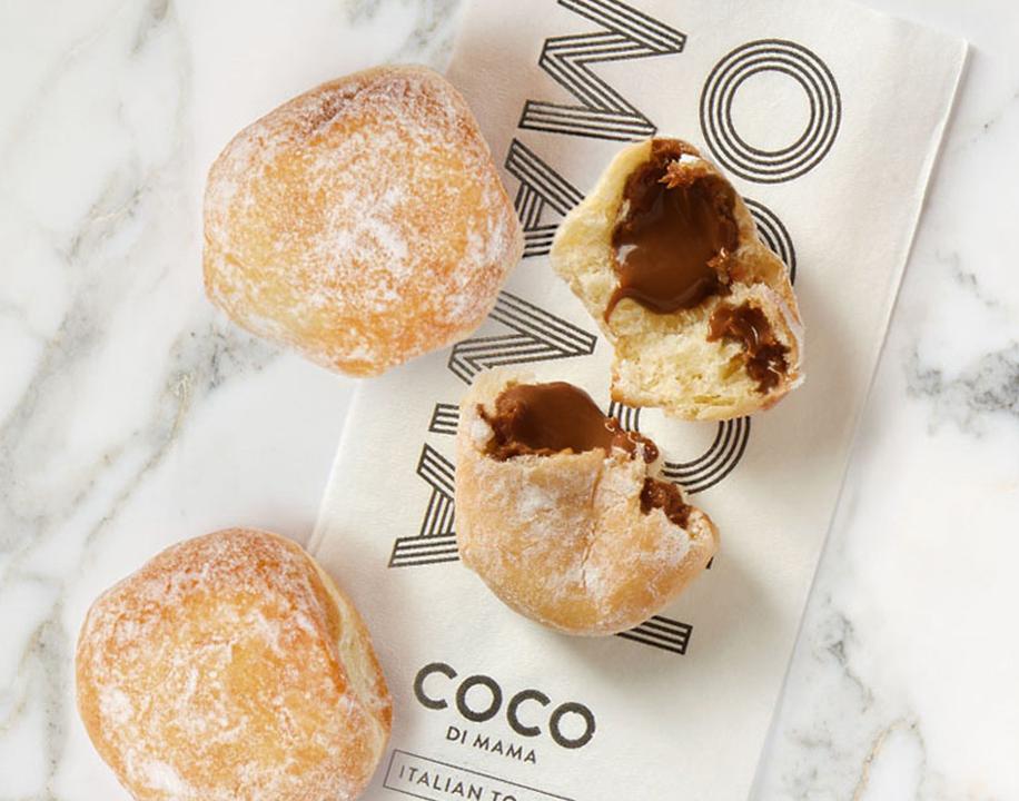 Meal card cover for:  Chocolate Hazelnut Bomboloni Trio (V)  
