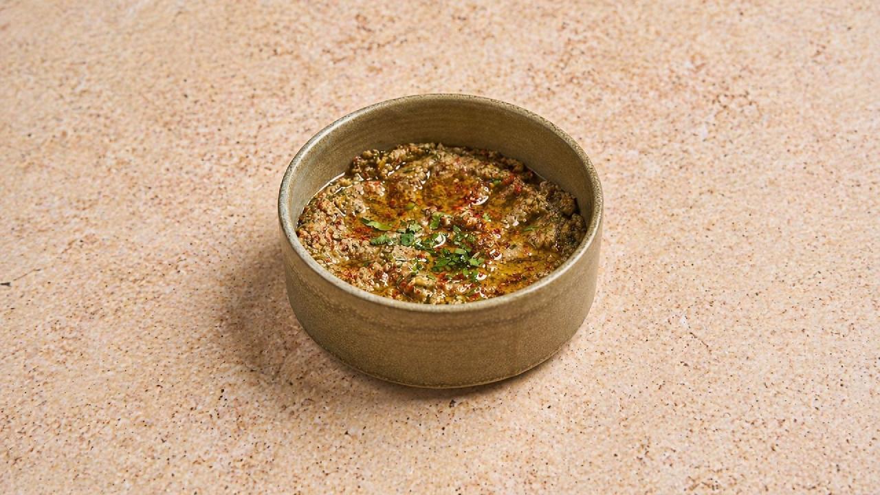 Meal card cover for: Pistachio & Olive Tapenade