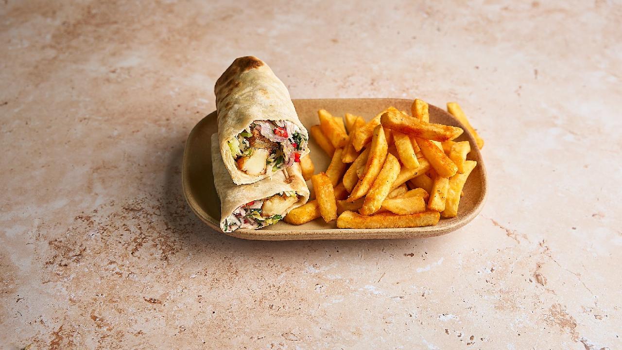 Meal card cover for: Halloumi Stone-Baked Wrap