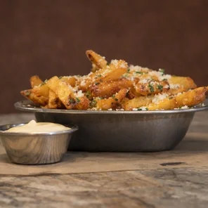 Meal card cover for: Garlic and Parmesan Fries