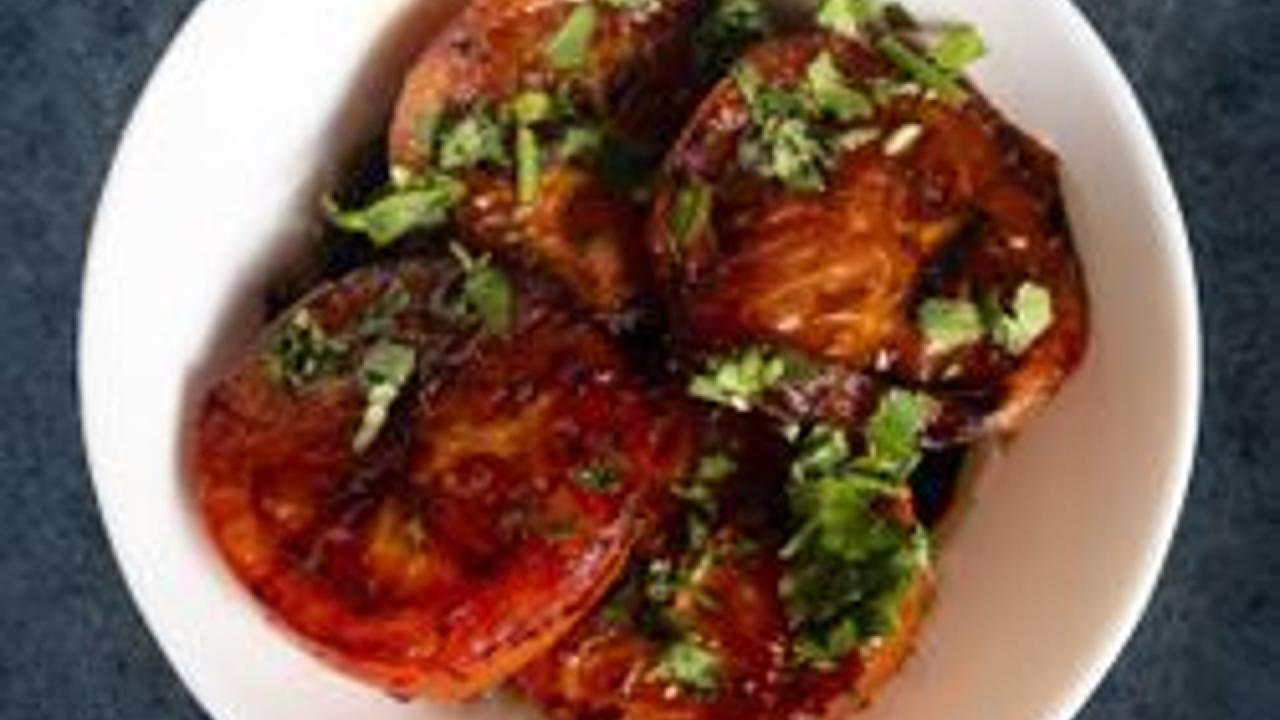 Meal card cover for: Grilled Tomato with Balsamic