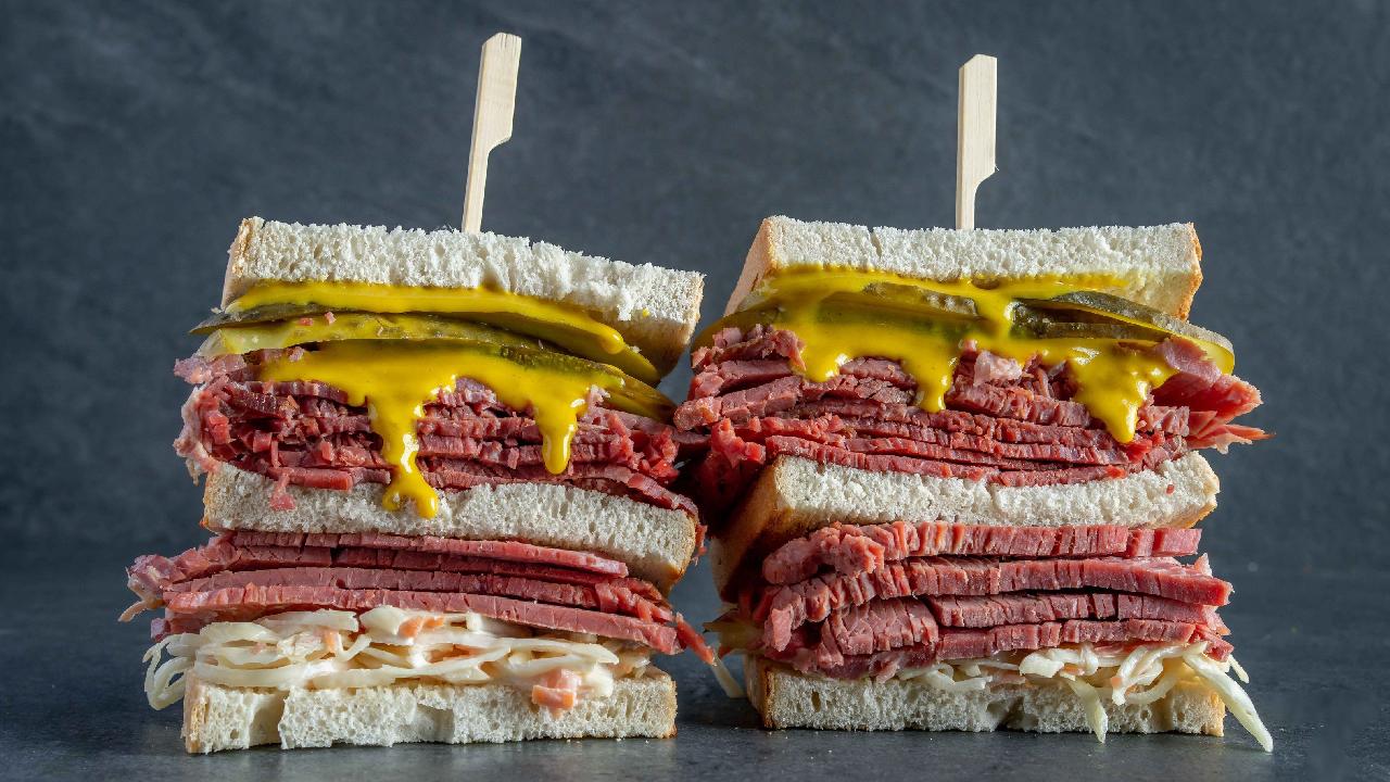 Meal card cover for: REUBENS SALT BEEF SANDWICH