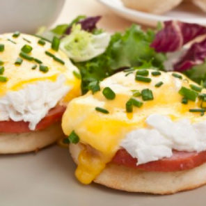 Meal card cover for: Eggs Benedict Breakfast