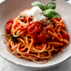 Meal card cover for: Spaghetti Napoli