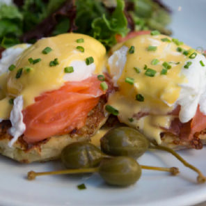 Meal card cover for: Scottish Smoked Salmon, Poached Eggs & Hollandaise