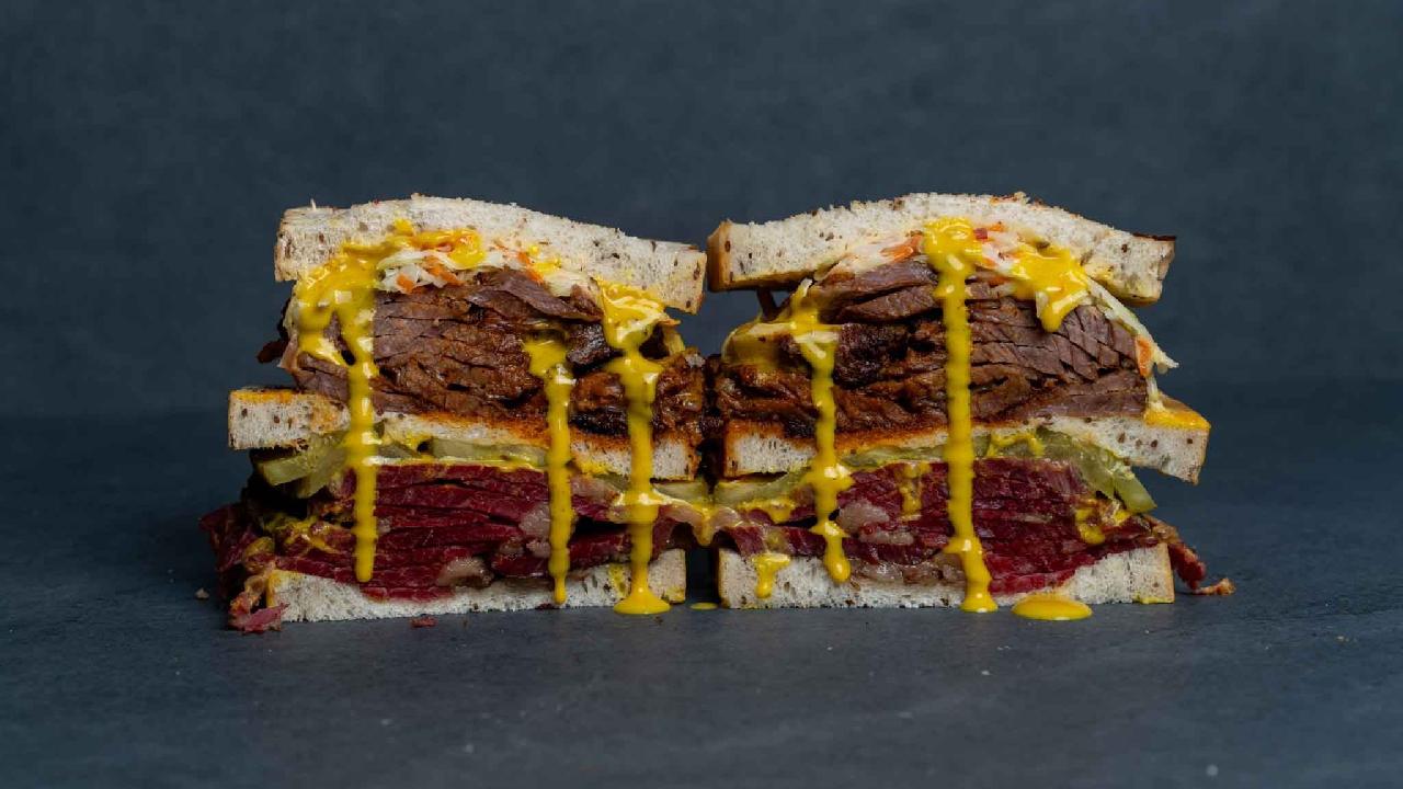 Meal card cover for: CLUB SANDWICH (Salt Beef and Pastrami)