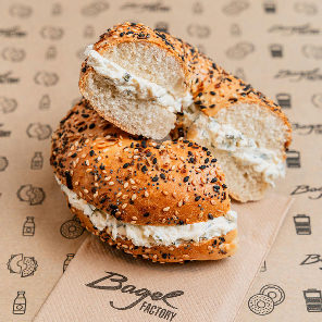 Meal card cover for: Garlic & Herbs Cream Cheese Bagel