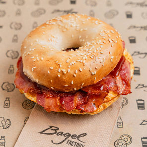 Meal card cover for: Bacon & Egg Bagel