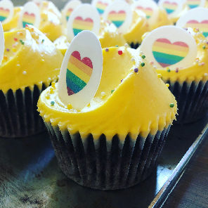 Meal card cover for: Customised Pride cupcakes