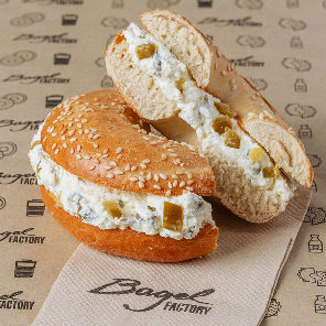Meal card cover for: Jalapeno Cream Cheese Bagel