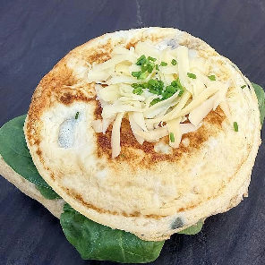 Meal card cover for: Veggie omelette sourdough roll