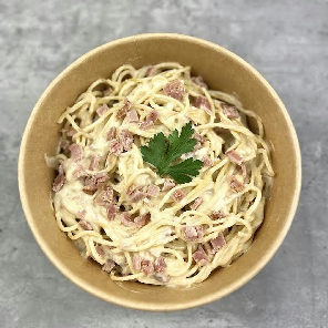 Meal card cover for: Spaghetti Carbonara