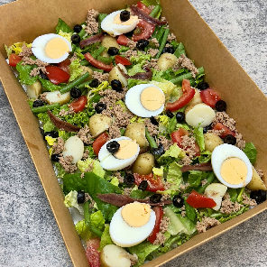 Meal card cover for: Sharing tuna nicoise salad