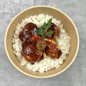Meal card cover for: BBQ Chicken Kebab with Rice