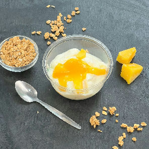 Meal card cover for: Greek yogurt with fresh mango