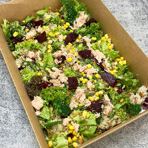 Meal card cover for: Sharing roasted salmon miso salad