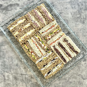 Meal card cover for: Finger sandwich platter