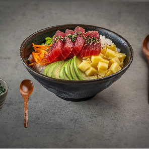 Meal card cover for: Miso Soup + Poke Bowl + Drink