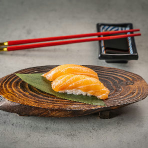 Meal card cover for: Salmon Nigiri (4 pieces)