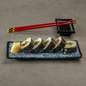 Meal card cover for: Salmon Avocado Futomaki (5 pieces)