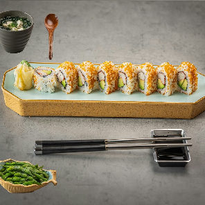 Meal card cover for: Miso Soup + Any Uramaki + Salad
