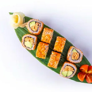 Meal card cover for: Spicy Salmon Roll (8 pieces)