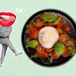 Meal card cover for: Cherry Tomato, Burrata & Pesto