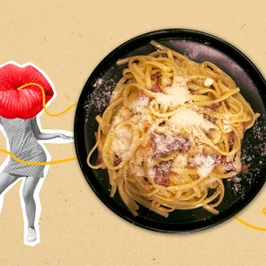Meal card cover for: Carbonara Linguine