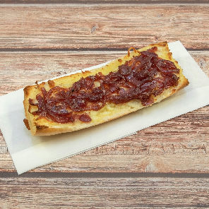 Meal card cover for: Cheesy Garlic Bread and Caramelized onions