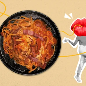 Meal card cover for: Amatriciana Linguine
