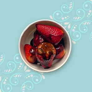 Meal card cover for: Strawberries with chocolate sauce #2D