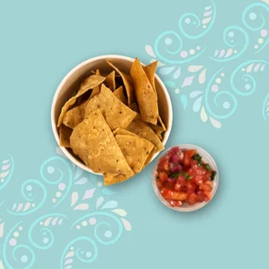 Meal card cover for: Small nachos & fresh pico de galo #2N
