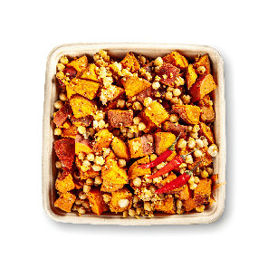 Meal card cover for: Sweet potatoes, Chickpeas with Nut and Chilli Crumble - Buffet