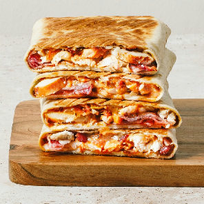 Meal card cover for: spicy chicken & bacon toasted wrap