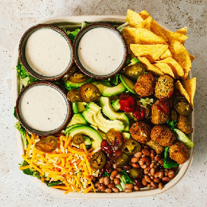 Meal card cover for: chipotle falafel salad platter