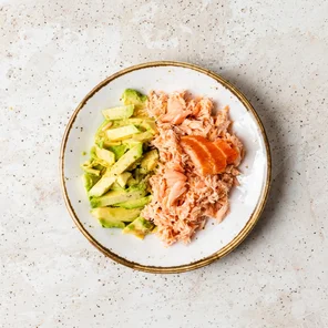 Meal card cover for: Salmon and Avocado