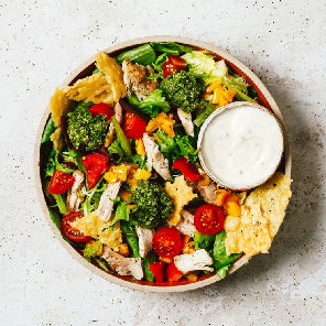 Meal card cover for: Parmesan chicken salad