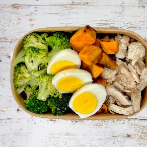 Meal card cover for: Chicken, Egg & Sweet Potato Protein Box