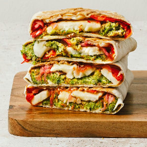 Meal card cover for: halloumi & falafel toasted wrap