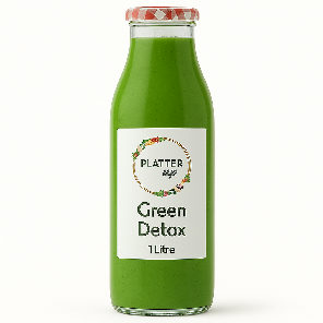 Meal card cover for: Green Detox - 1 Litre Glass Bottle