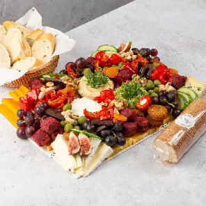 Meal card cover for: Small Vegetarian Grazing Platter with Crackers and Baguette