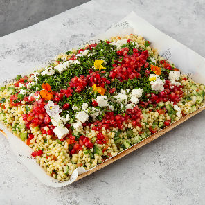 Meal card cover for: Tabbouleh Salad with Pearl Couscous, Feta, Pomegranate and Herbs